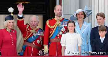 Royal family watches Royal Air Force flyover for king's official birthday
