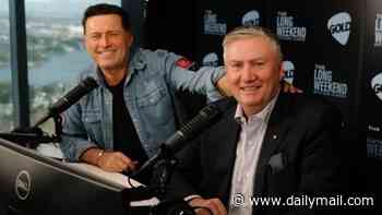 Karl Stefanovic and Eddie McGuire take a swipe at Kyle Sandilands and Jackie 'O' Henderson during their radio debut: 'No gold microphone?'