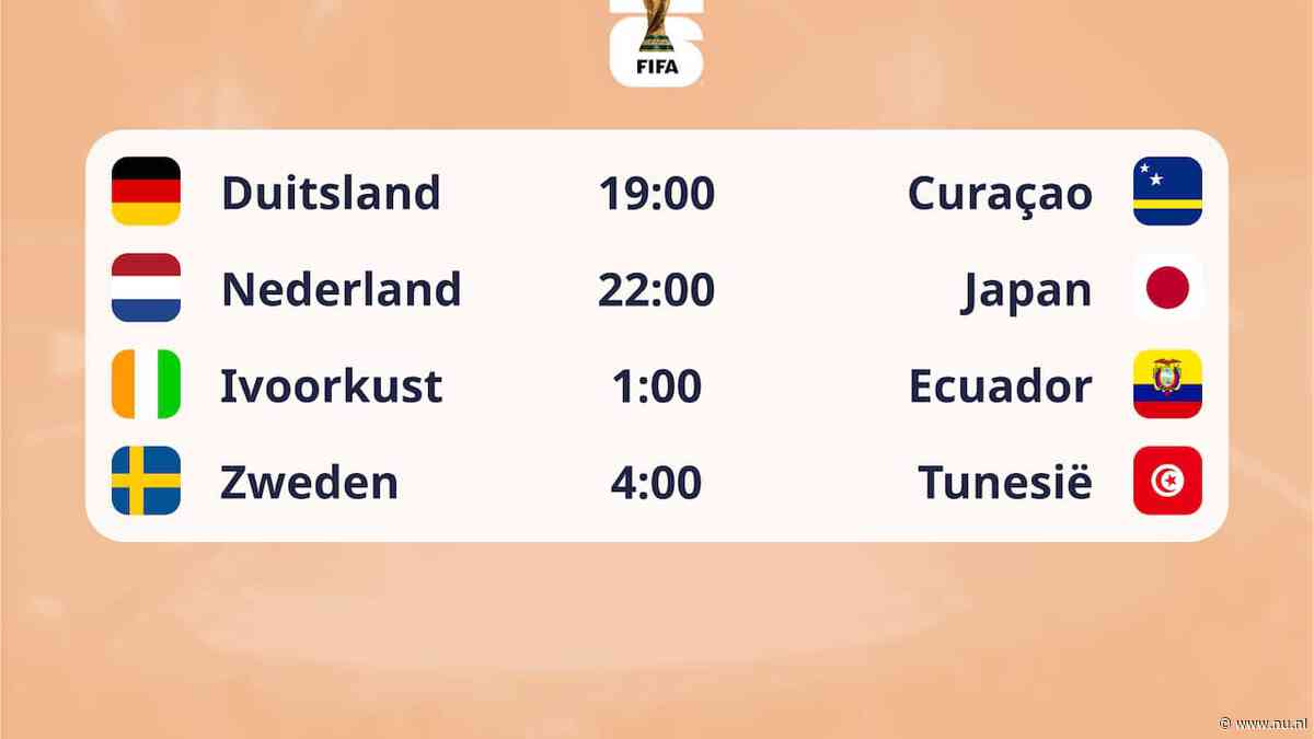 Dagprogramma WK | Oranje mag beginnen tegen Japan, Curaçao treft Duitsland
