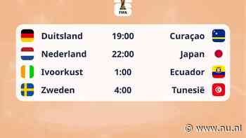 Dagprogramma WK | Oranje mag beginnen tegen Japan, Curaçao treft Duitsland