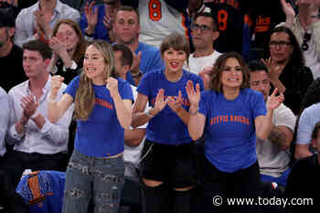 Mariska Hargitay Changes Shirts Mid-Knicks Game and Twins with Taylor Swift