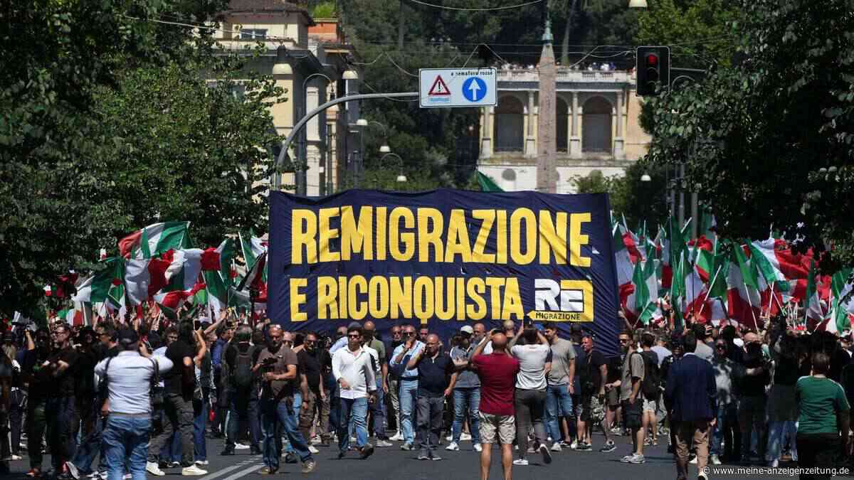 Neue Rechtspartei in Italien - Demo für „Remigration“