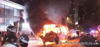 World Cup bus set on fire and teenager shot in New York amid chaotic Knicks celebrations
