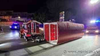At least 17 casualties as Spanish tourist train overturns during festival