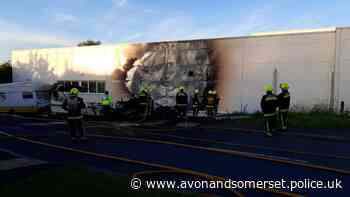 Caravans damaged in fire in Glastonbury