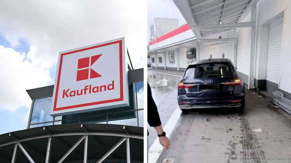 „Pure Ignoranz“ auf Kaufland-Parkplatz – Audi-Fahrer parkt SUV direkt unterm Dach