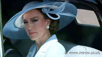 Moment Princess Kate stares down anti-monarchists as they boo royals at Trooping the Colour