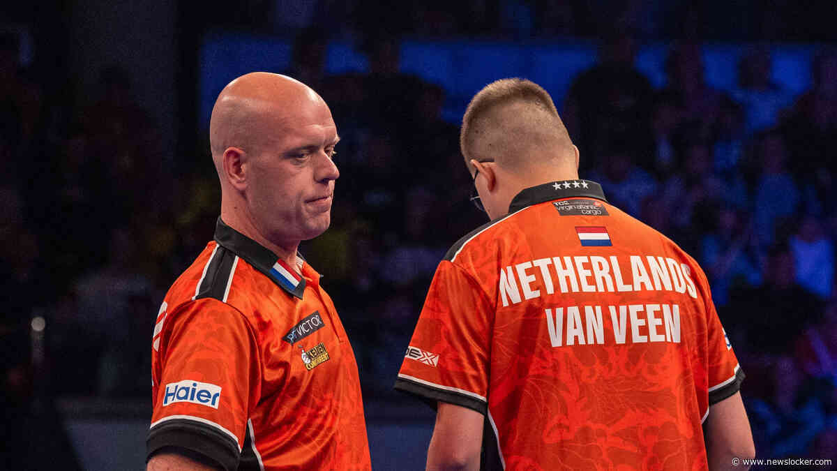 Michael van Gerwen en Gian van Veen zien wereldtitel in rook opgaan en verliezen met ruime cijfers van topfavoriet Engeland