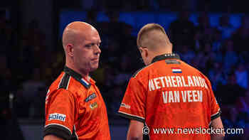 Michael van Gerwen en Gian van Veen zien wereldtitel in rook opgaan en verliezen met ruime cijfers van topfavoriet Engeland