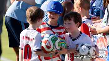 England team meet young fans just two hours before tornado strikes