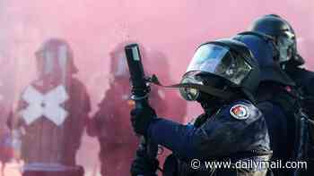 Police teargas protesters who set fire to a Tesla and smashed United Nations office's windows in Geneva ahead of G7 summit