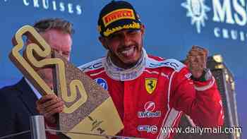 Kim Kardashian congratulates Formula One star boyfriend Lewis Hamilton after legend's first Ferrari win at the Barcelona Grand Prix - one week on from her controversial Monaco appearance