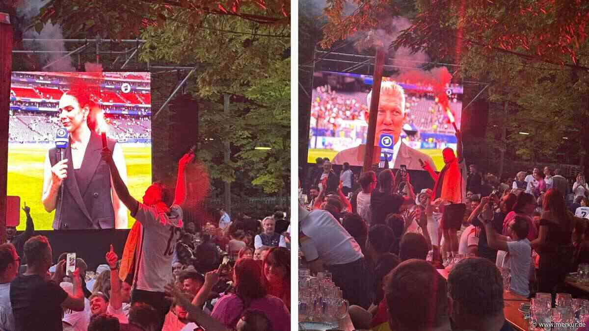 Bei Jubel über DFB-Sieg in Münchner Biergarten: Einzelne Fans packen plötzlich Feier-Gegenstände aus