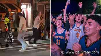 New Yorkers hailed as the real MVPs as social media goes wild over lone moment of 'beauty' amid chaotic Knicks Championship celebrations