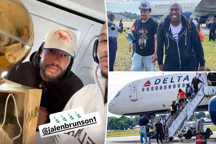 Air traffic controllers fanboy over Knicks’ Finals win as champions enjoy scenic flight home: ‘Plane’s rocking’