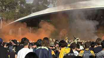 Thousands of fans lost their minds - and let off flares - watching the Socceroos' World Cup win over Turkey in Sydney's biggest live site... and the Daily Mail was there
