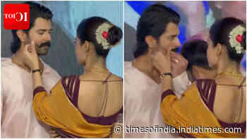 Rashmika twirls Vijay Deverakonda's moustache - VIDEO