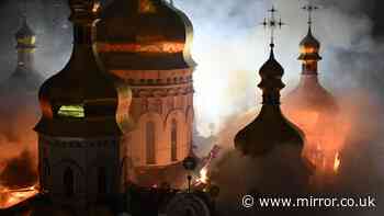 'Large-scale' Russian attack kills five and leaves more wounded as huge blaze erupts at religious landmark