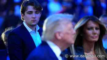 Barron Trump sports new hairstyle as he's seen for the first time in four months towering over mom and dad at UFC event