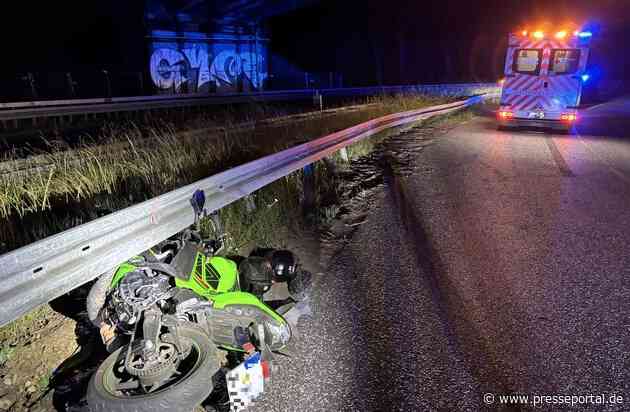 POL-OF: Motorradfahrer bei Kollision mit Leitplanke schwer verletzt