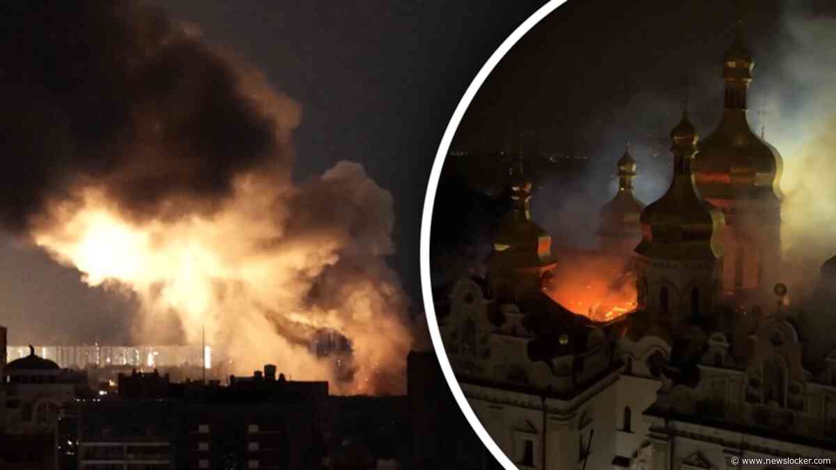 Negen doden en historisch klooster in brand na Russische bombardementen op Kiev