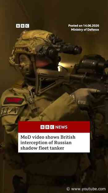 MoD video shows British interception of Russian shadow fleet tanker. #BBCNews