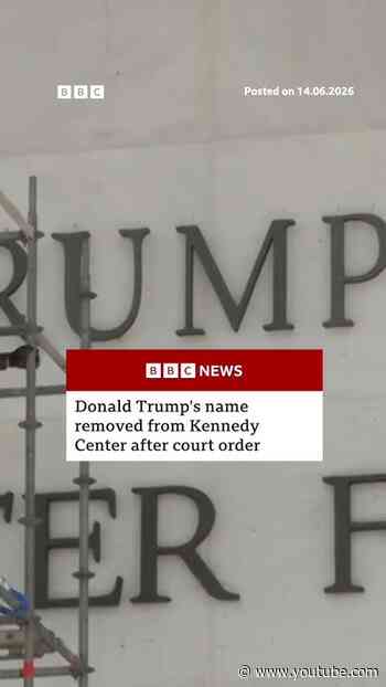 Donald Trump's name removed from Kennedy Center after court order. #DonaldTrump #US #BBCNews