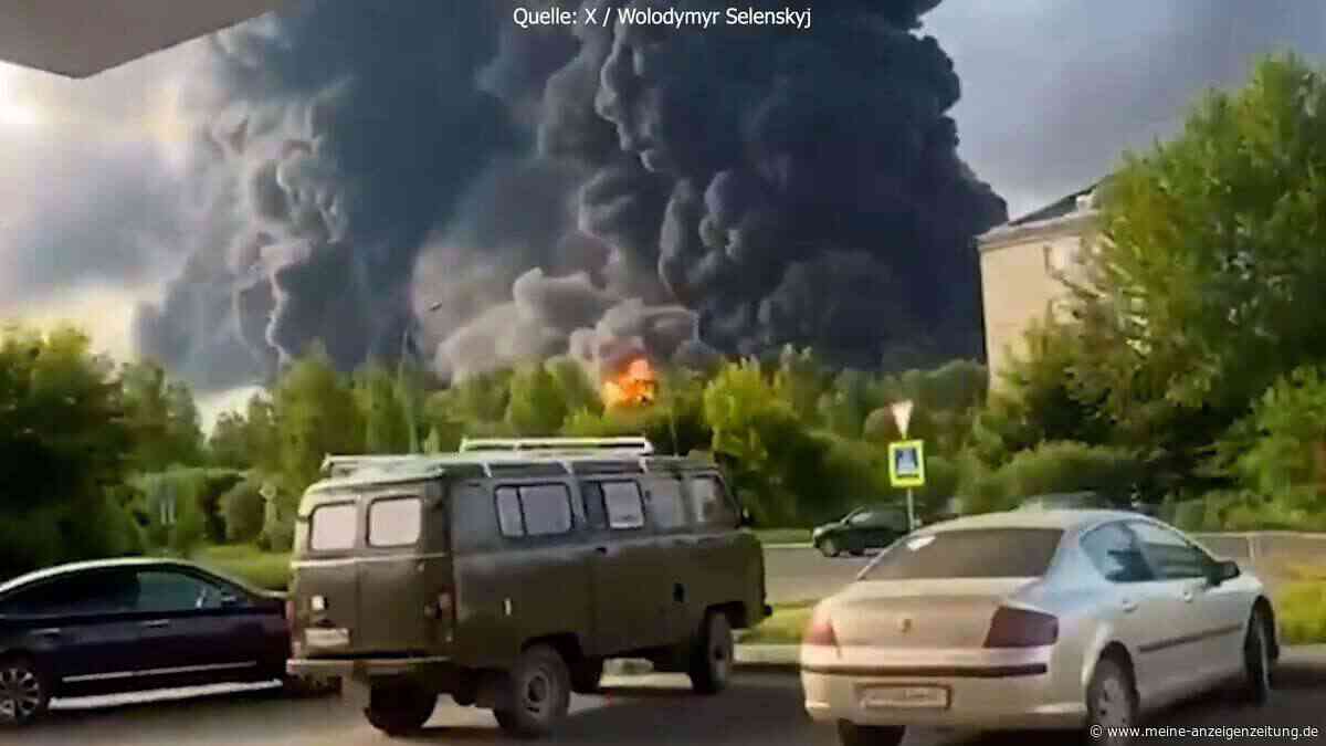 Video zeigt ukrainischen Drohnenangriff auf Öl- und Chemieanlagen in Russland
