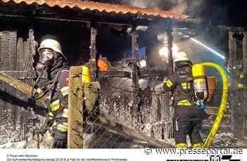 FW-M: Gartenhütte brennt in der Nacht (Fröttmaning)