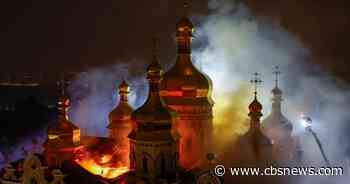 Deadly Russian strikes leave landmark Ukraine cathedral in flames