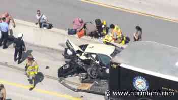 Crash involving FHP vehicle snarls traffic on Florida's Turnpike in Miami-Dade