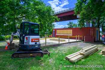 New bar under construction in Watervliet’s Hudson Shores Park