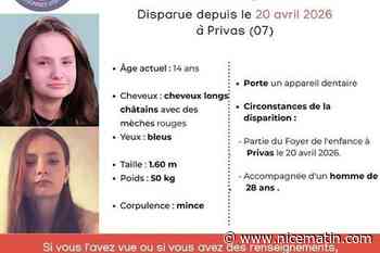 Disparue en Ardèche depuis le 20 avril, Sarah, 14 ans, reste introuvable