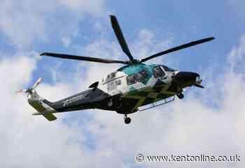 Air ambulance lands near theme park