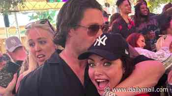 Shona McGarty and former EastEnders co-star Tony Discipline can't keep their hands off each other as they enjoy a boozy day out
