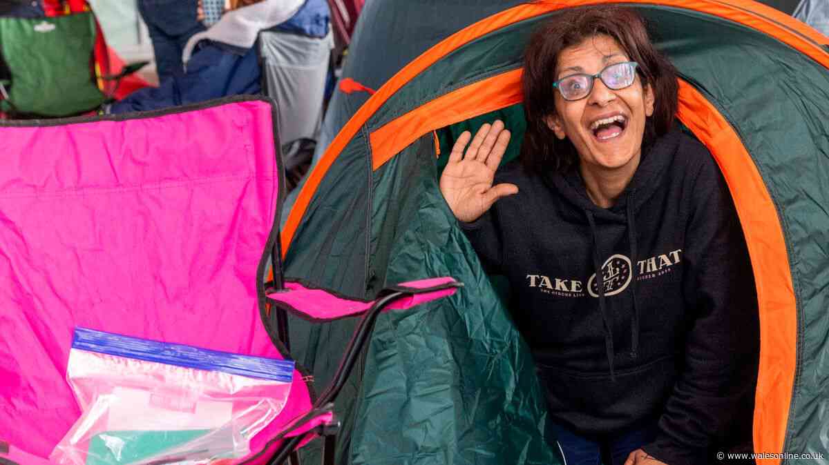 Take That fans set up camp outside Cardiff Principality Stadium 30 hours before gig