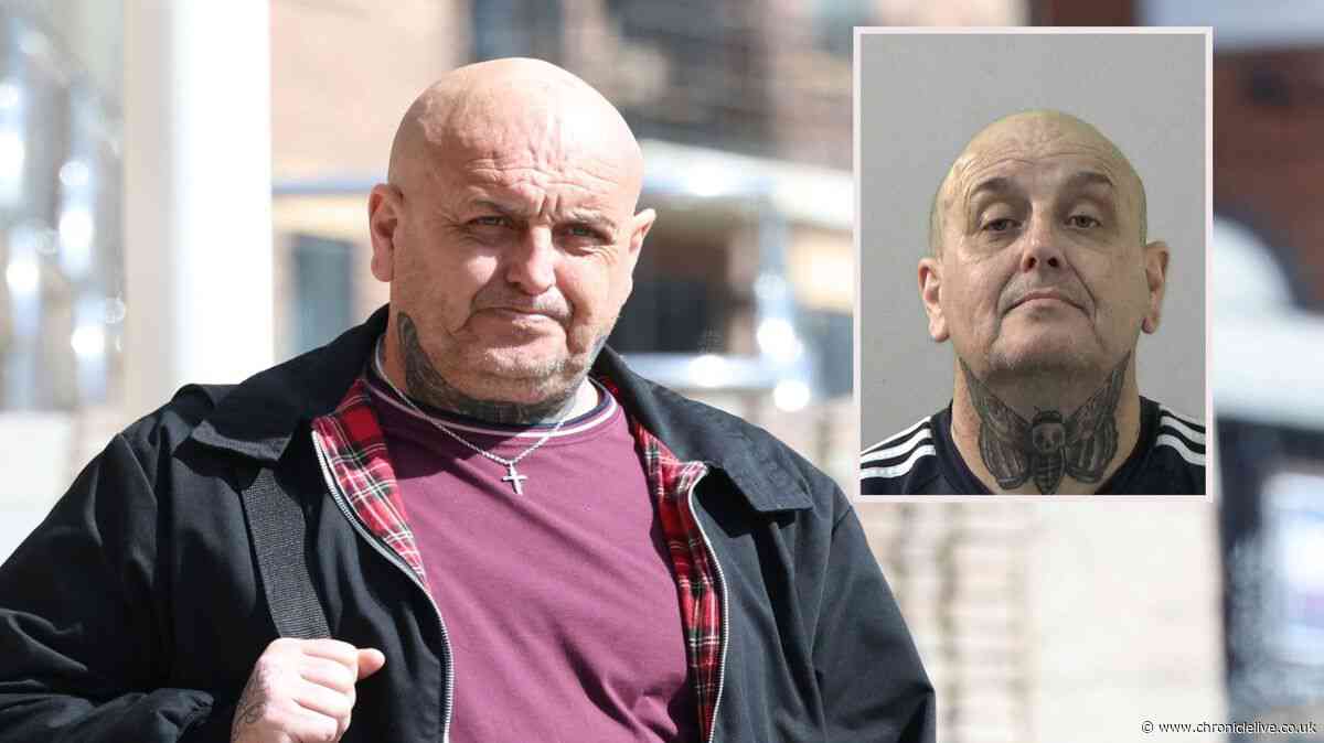 North Shields thug knocked woman out for no reason then crashed car into lamppost while chasing her