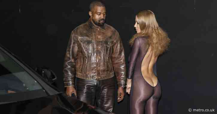 Bianca Censori flashes her bum cheeks in sheer leotard on date night