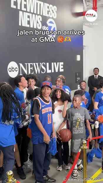 MVP and Knicks captain Jalen Brunson arrived at Good Morning America to a crowd of young fans