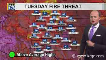 Hotter and drier weather moves into New Mexico starting Tuesday