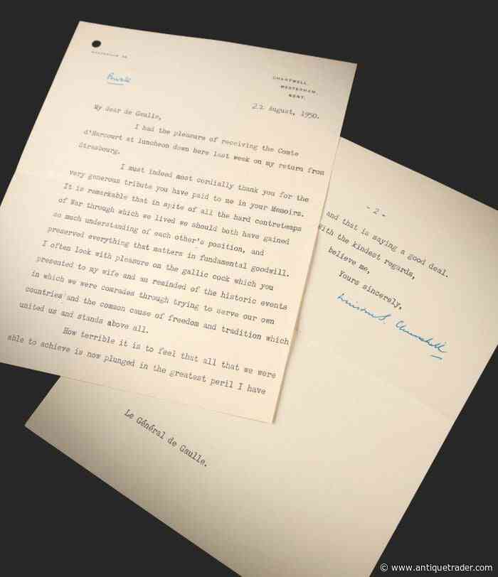 Winston Churchill Letter to Charles de Gaulle Sells for $50,908 at Auction
