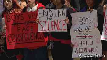 Camrose high school students protest against gender-based violence after disturbing messages circulate online