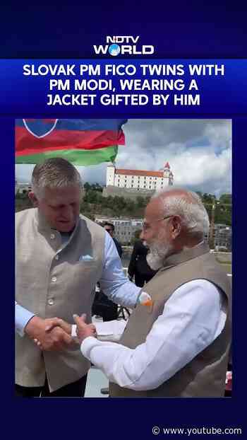 Slovak PM Robert Fico Twins With PM Modi, Wearing a Jacket Gifted by Him