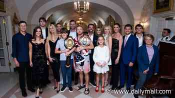 Beaming Ivanka Trump shares family photos from behind the scenes of president's UFC birthday extravaganza at the White House