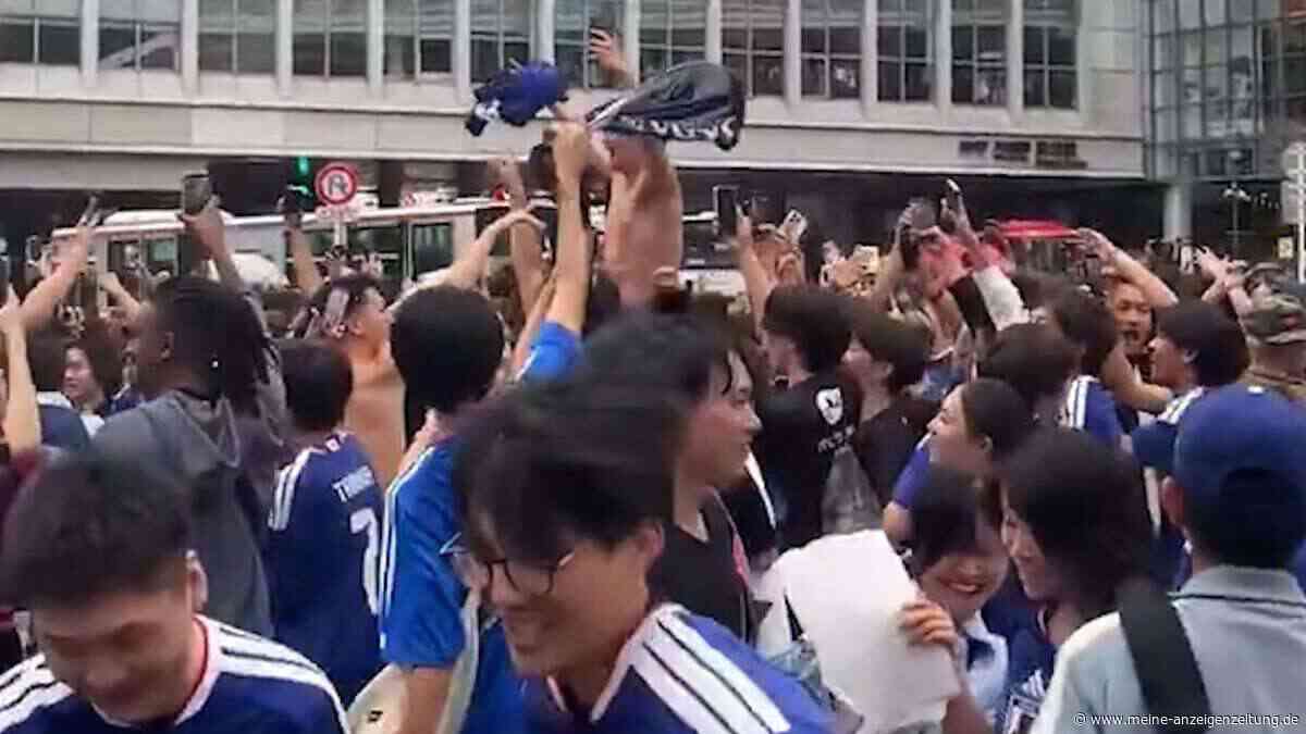 Feiern, bis die Ampel rot wird: Vorbildliche Japan-Fans gehen nach Last-Minute-Tor viral
