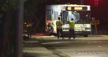 Motorcycle and Durham city bus crash off Erwin Road, serious injuries reported