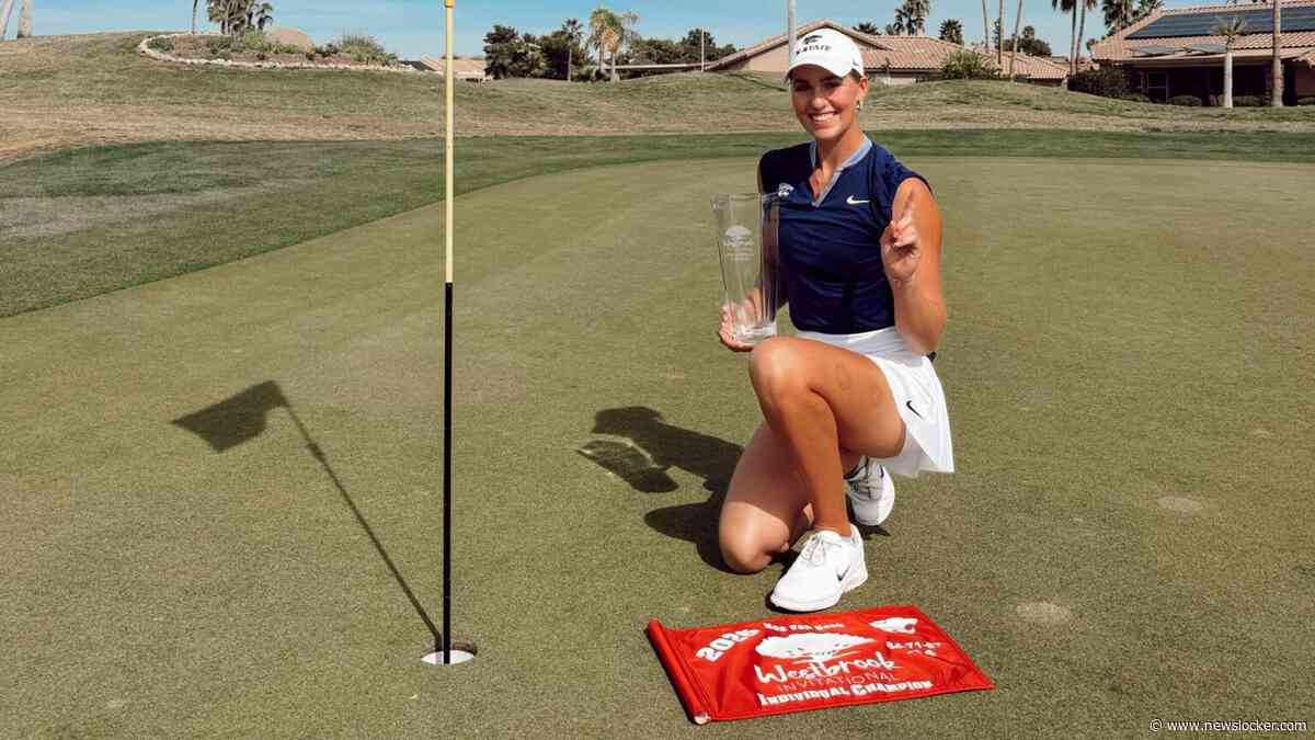 Golfpro in spe Noa van Beek (22) heeft twee gezichten: ’Als je me ziet spelen, denk je: dit is echt geen leuke meid’