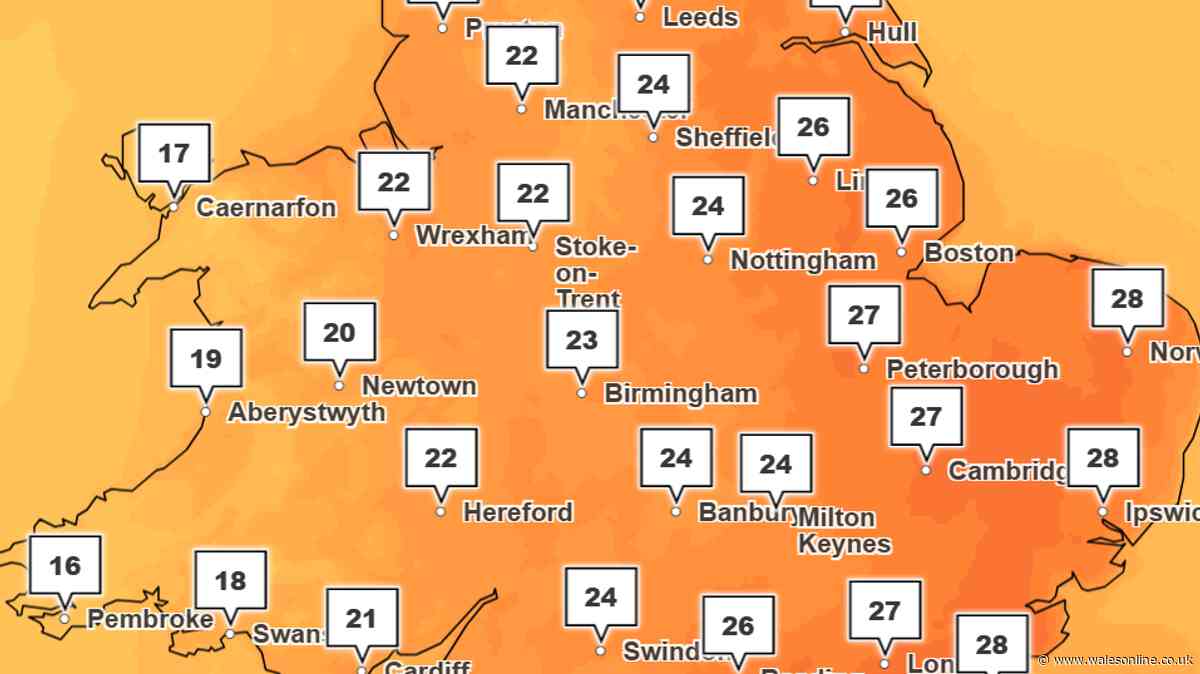 Weather maps show UK hotter than Ibiza within days but Met Office warns of thunderstorms