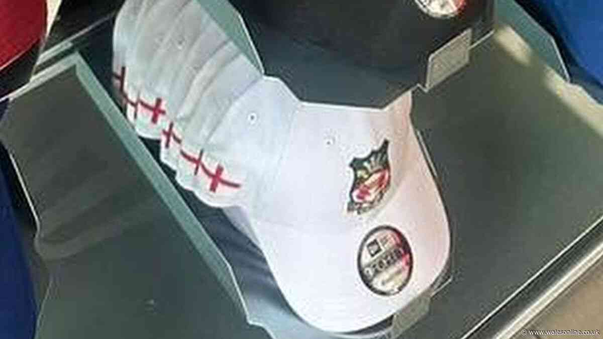 England World Cup caps for sale in Wrexham club shop