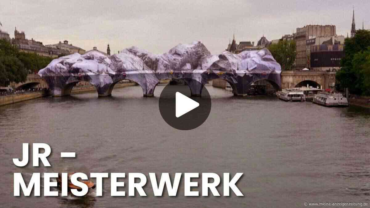 Paris-Kunstwerk im Video: Künstler baut Riesen-Höhle auf Brücke
